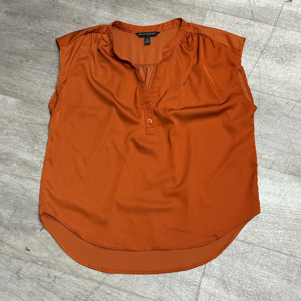 Orange Banana Republic Sleeveless Blouse